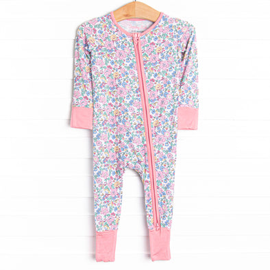 By the Bay Blooms Bamboo Zippy Pajama, Pink