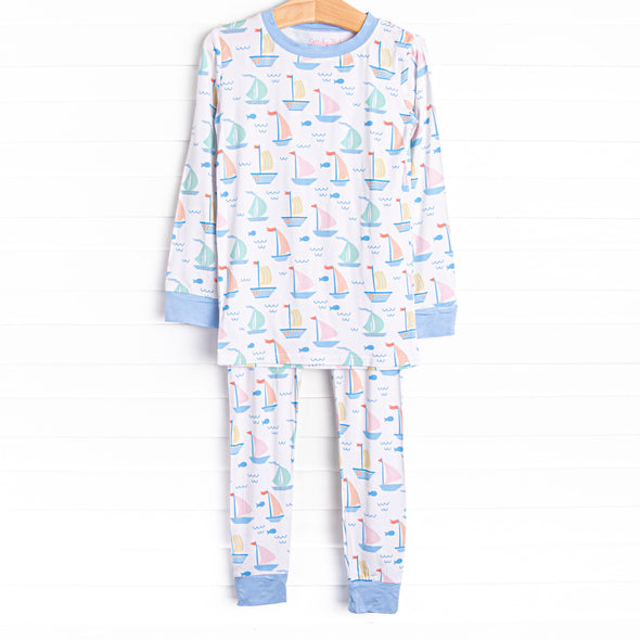 Dock Days Bamboo Pajama Set, Blue