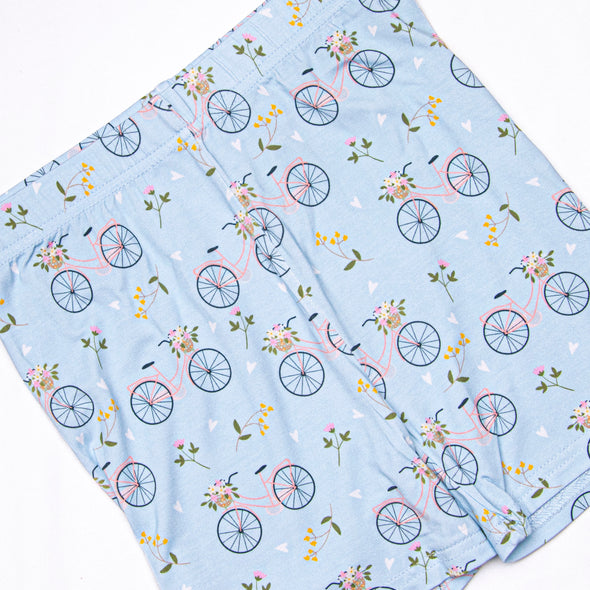 Let's Go Riding Bamboo Pajama Short Set, Blue