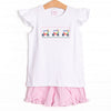 Gone Golfin' Smocked Ruffle Short Set, Pink Gingham