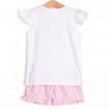 Gone Golfin' Smocked Ruffle Short Set, Pink Gingham