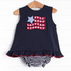 Old Glory Applique Diaper Set, Navy