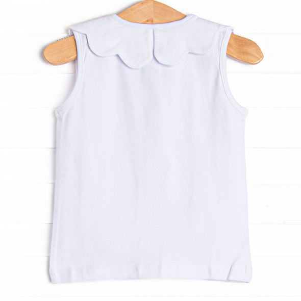 Samantha Scalloped Collar Sleeveless Top, (4 Colors)