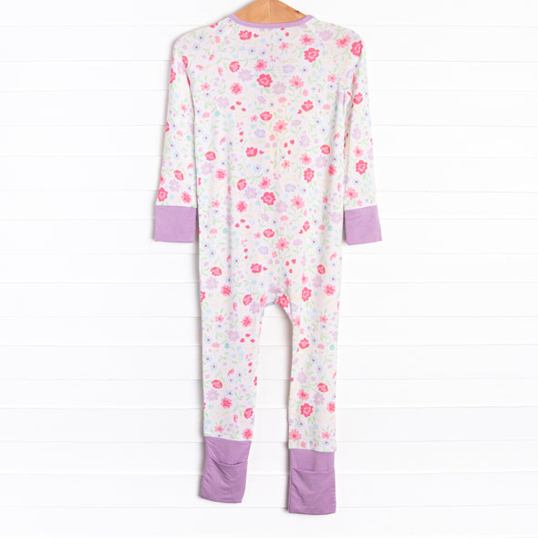 Floral Party Bamboo Zippy Pajama, Purple