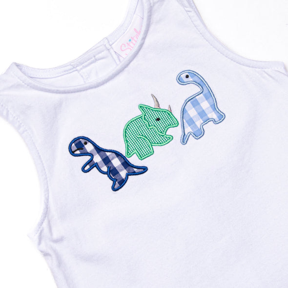 Dino Days Applique Diaper Set, Blue