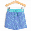 Tide Pool Teal Swim Trunks, Blue