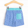 Tide Pool Teal Swim Trunks, Blue