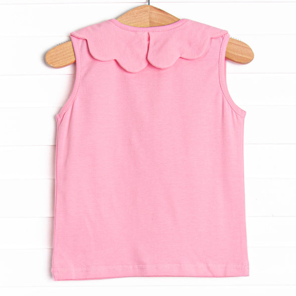 Samantha Scalloped Collar Sleeveless Top, (4 Colors)