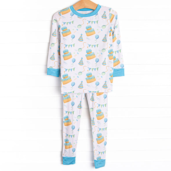 Birthday Bash Bamboo Pajama Set, Blue