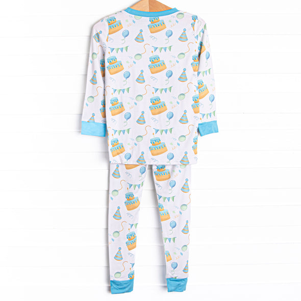 Birthday Bash Bamboo Pajama Set, Blue