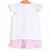 Birthday Girl Smocked Short Set, Pink