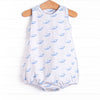 Watercolor Whales Boy Bubble, Blue