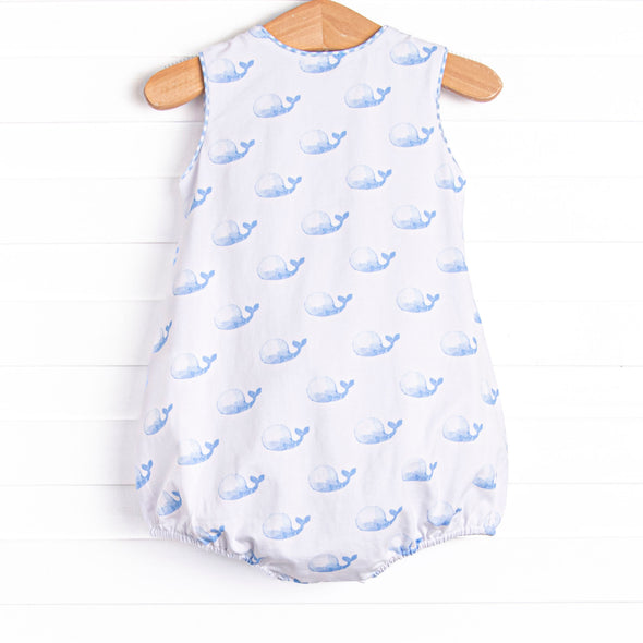 Watercolor Whales Boy Bubble, Blue