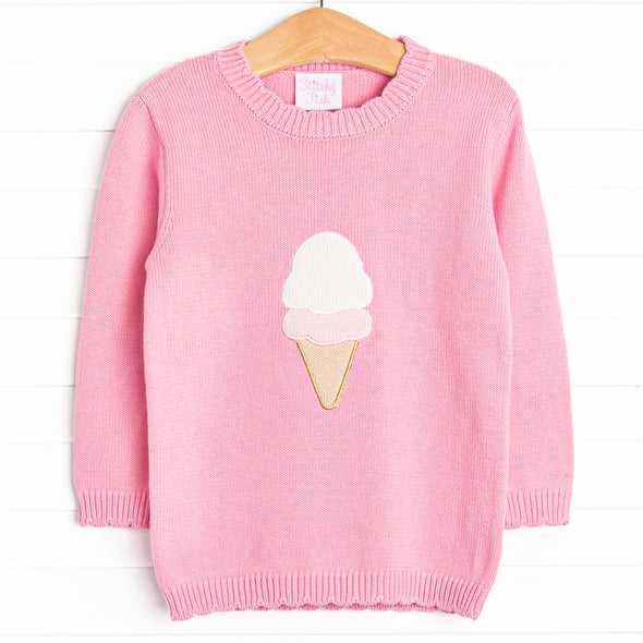 Double Scoop Sweater, Pink