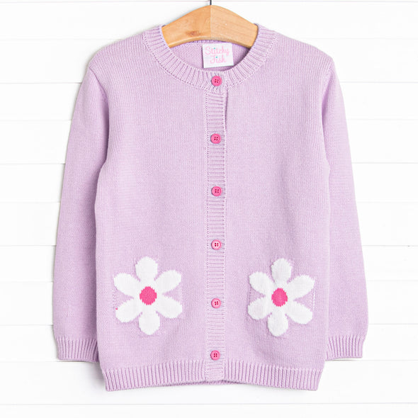 Daisy Days Cardigan, Purple