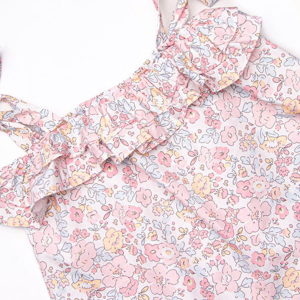 Sunset Florals Ruffle Short Set, Pink