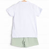 Levi Short Set, Light Green Stripe