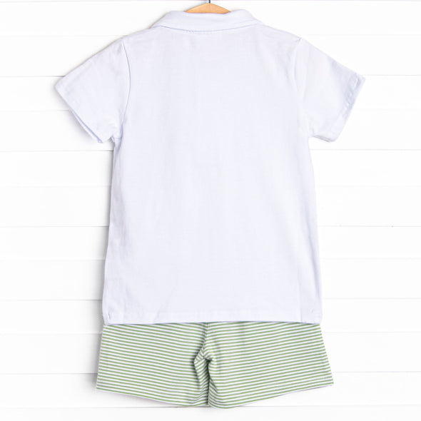 Levi Short Set, Light Green Stripe