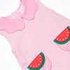 Melon Memories Applique Short Set, Pink Stripe