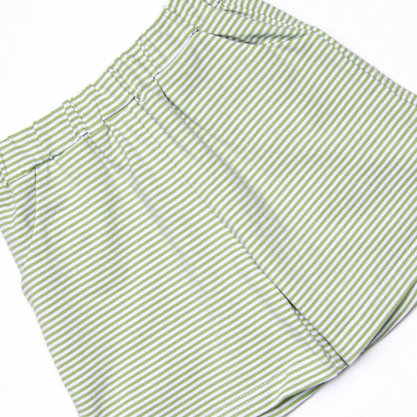 Levi Short Set, Light Green Stripe