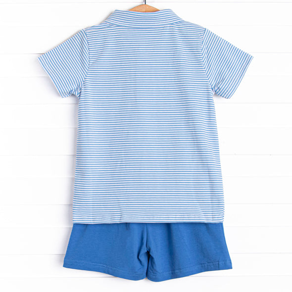 Levi Short Set, Medium Blue Stripe