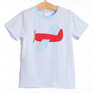 Mr. Maverick Applique Top, Blue Stripe