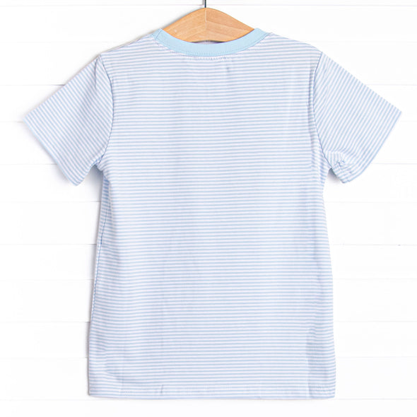 Mr. Maverick Applique Top, Blue Stripe