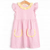 Laney Flutter Sleeve Dress, Yellow and Pink Stripe