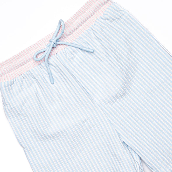 Simply Seersucker Swim Trunks, Blue