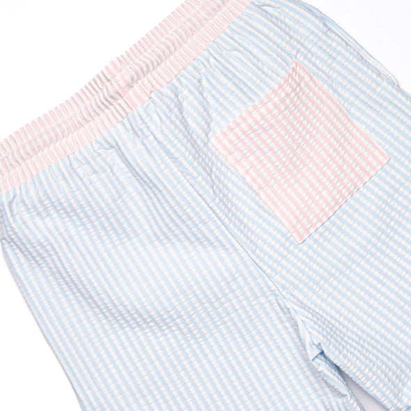 Simply Seersucker Swim Trunks, Blue