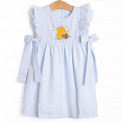 Hundred Acre Honey Applique Side Tie Dress, Blue