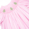 Christmas Tree Trio Smocked Dress, Pink Gingham