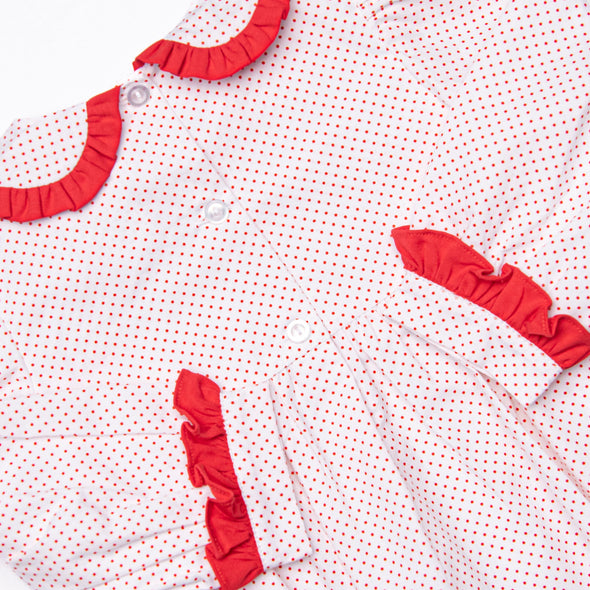 Season's Greetings Smocked Bubble, Red