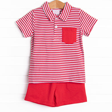 Levi Short Set, Red Stripe