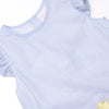 Pastel Petals Applique Short Set, Blue