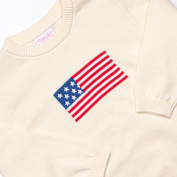 Grand Old Flag Sweater, White