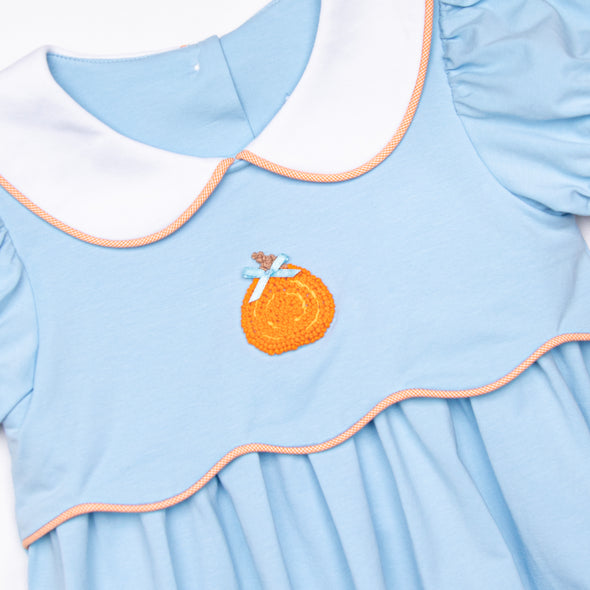 Spice and Everything Nice Embroidered Girl Bubble, Blue