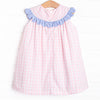 Petal Me Pretty Applique Dress, Pink Check