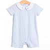 On the Way Home Embroidered Short Romper, Blue