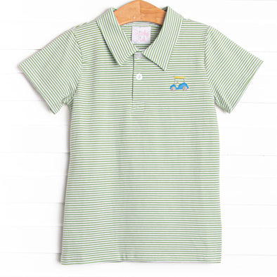 Golf Course Greens Embroidered Polo, Green