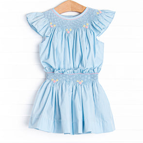 Simple Sprouts Smocked Skirt Set, Blue