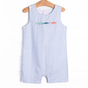 Saltwater Trio Embroidered Jon Jon, Blue