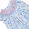 Fluttering Fields Smocked Bishop Dress, Blue