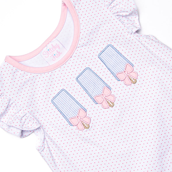 Palm Beach Popsicles Applique Short Set, Pink