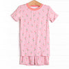 Recital Roses Bamboo Pajama Short Set, Pink