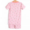 Recital Roses Bamboo Pajama Short Set, Pink