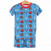 Spring Break Slugger Bamboo Pajama Short Set, Blue