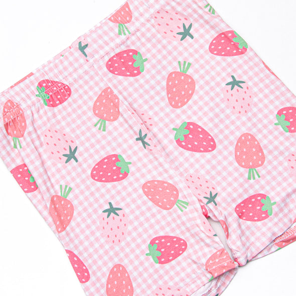 Pineberry Picnic Bamboo Pajama Short Set, Pink