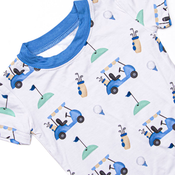 Putt and Play Bamboo Pajama Short Set, Blue