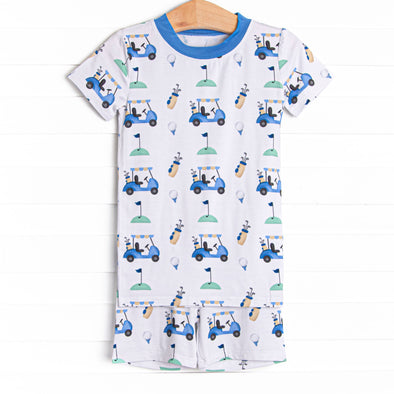 Putt and Play Bamboo Pajama Short Set, Blue